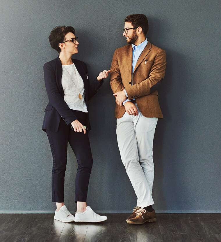 man and woman talking to each other