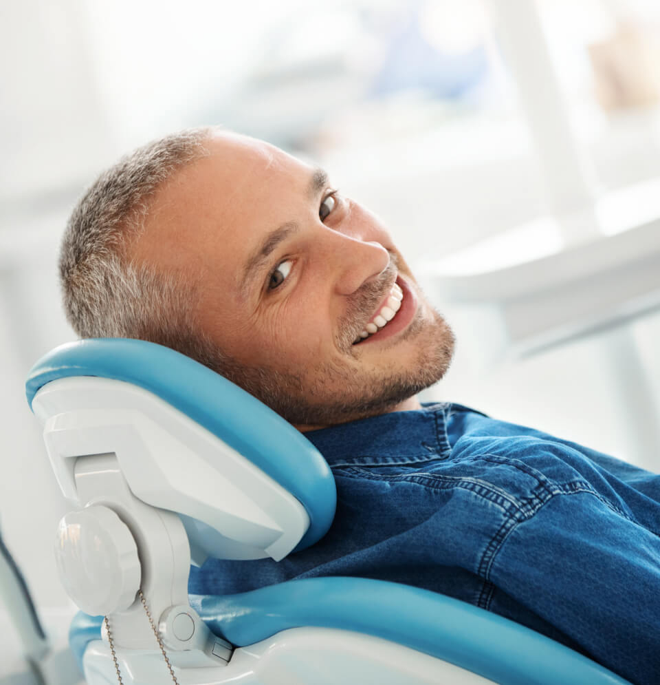 man at the dentist